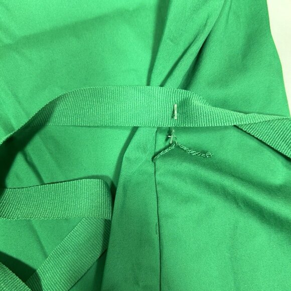 NWT George Women Green Short Puff Sleeve Button Up Shirt Top Collar V-neck XXL - Picture 5 of 6